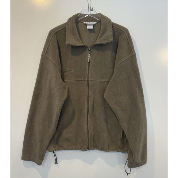 Columbia Olive Green Fleece Full Zip Jacket Mens Size XXL